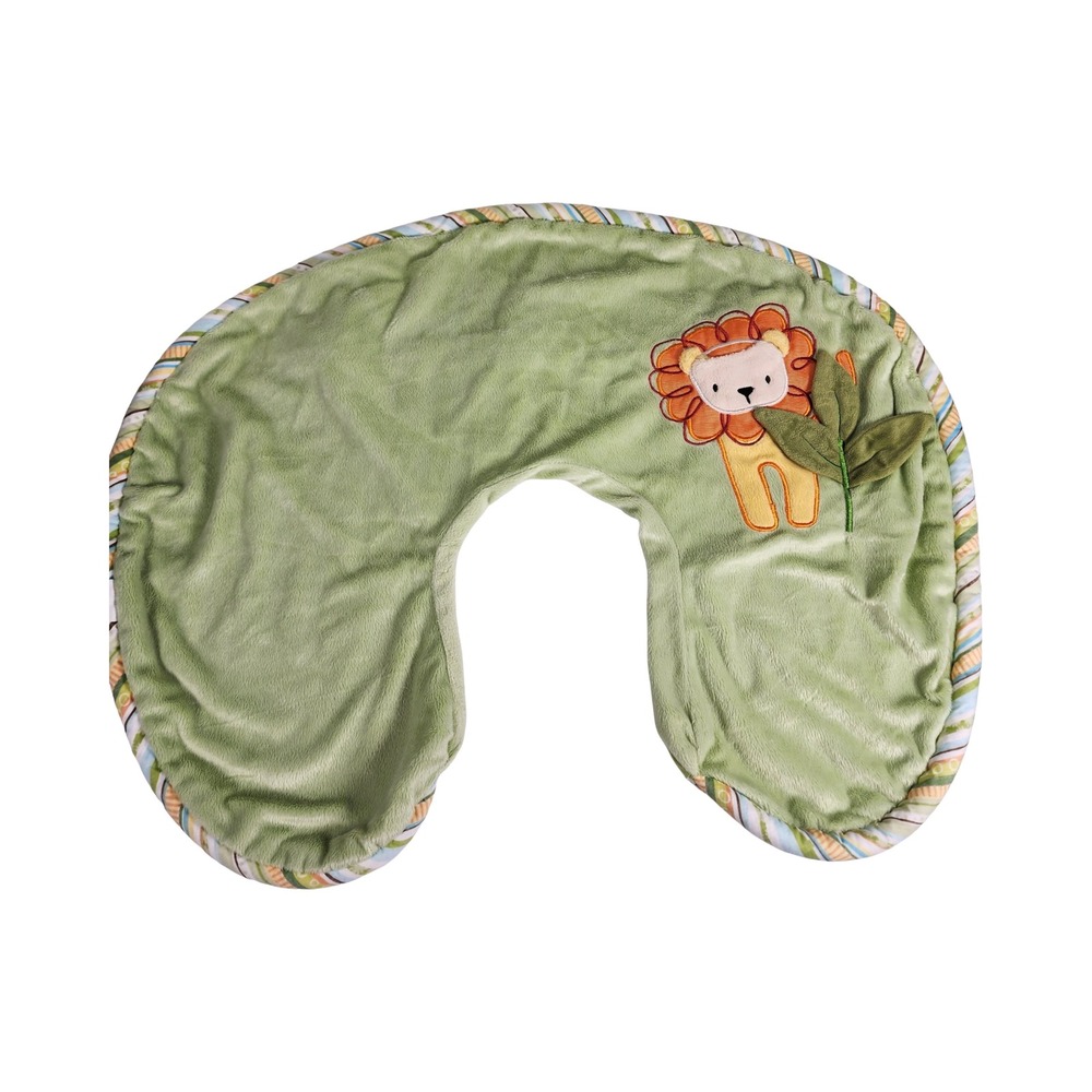 Boppy Nursing Pillow Cover Green Minky Lion Safari Striped Slipcover 2500566S